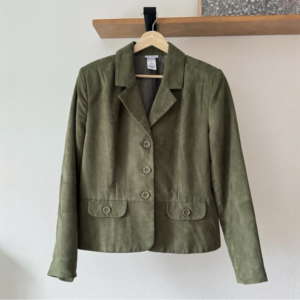 Faux Suede Lightweight Leather Blazer (12)